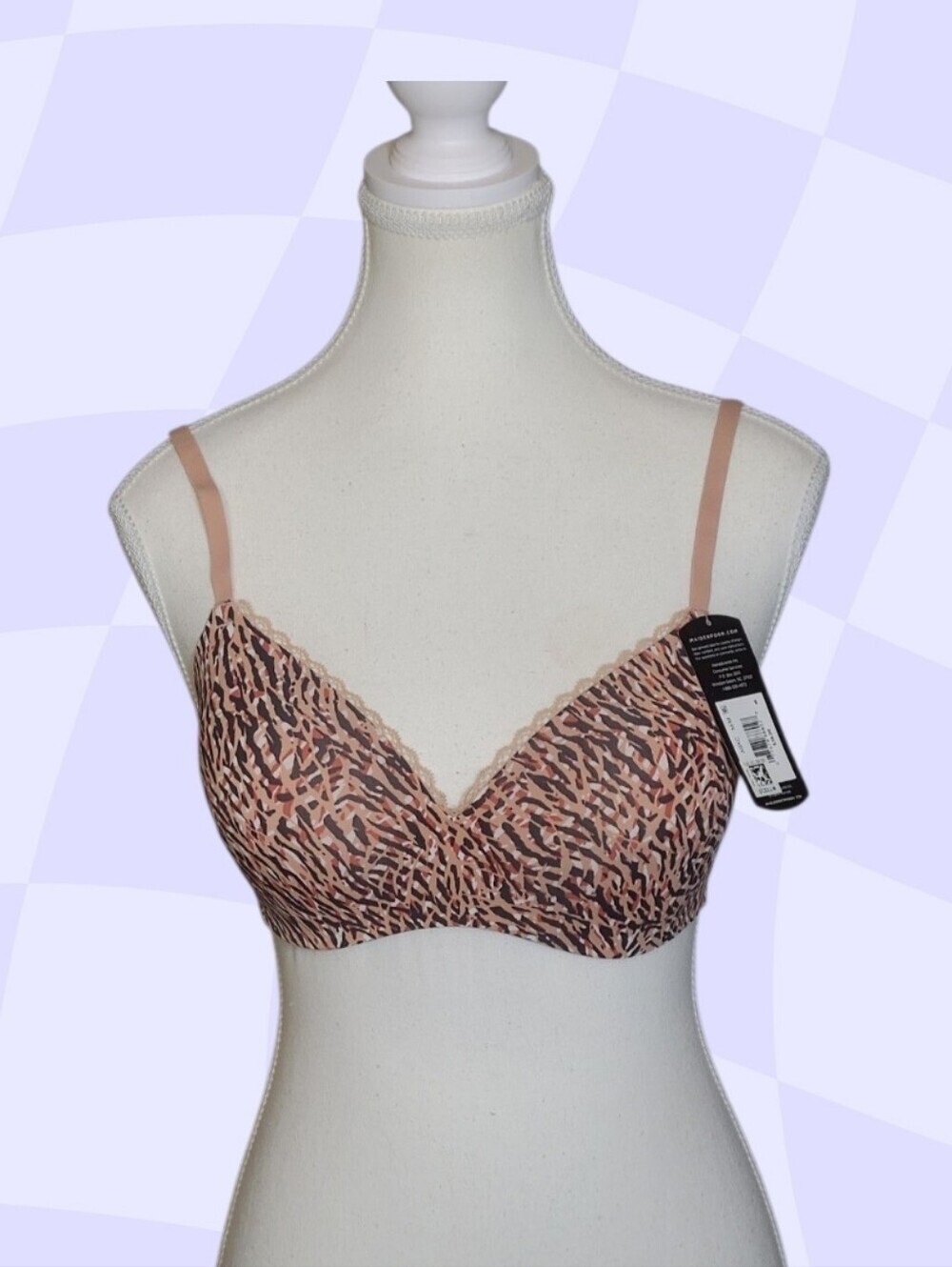 Maidenform Wireless Padded Women's Patterned Bra M NWT
